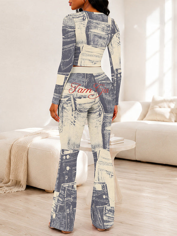 Printed Tee & Pants Set