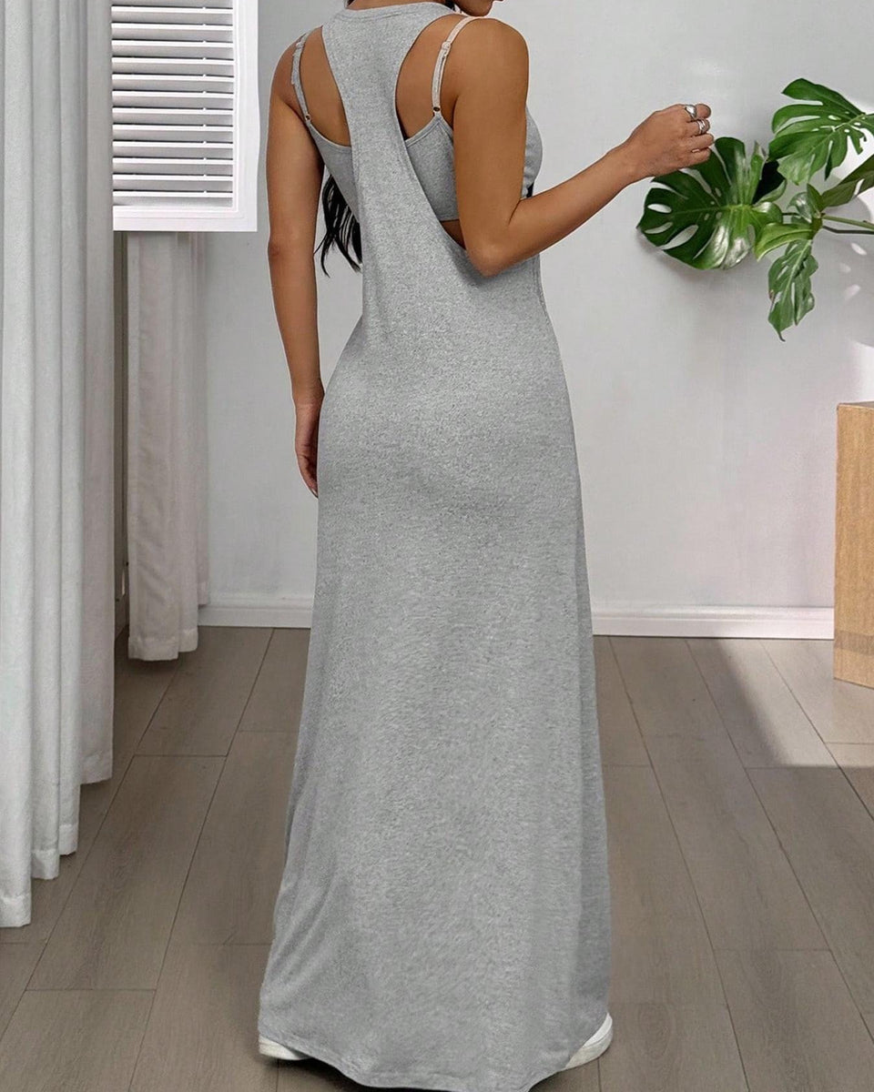 Bodycon Two Piece Maxi Dress