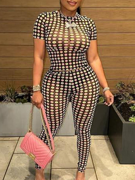Dot Sheer Pants Set