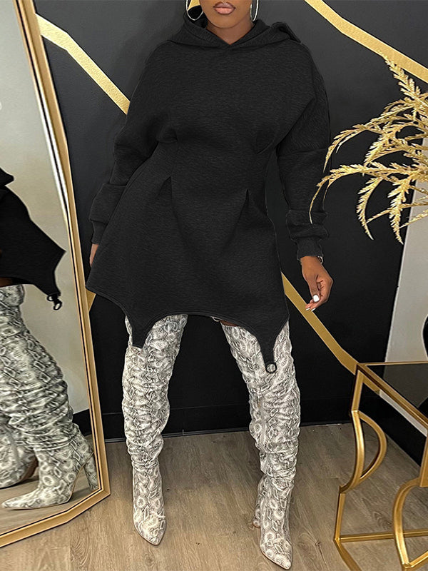 Morchique Solid Hoodie Dress