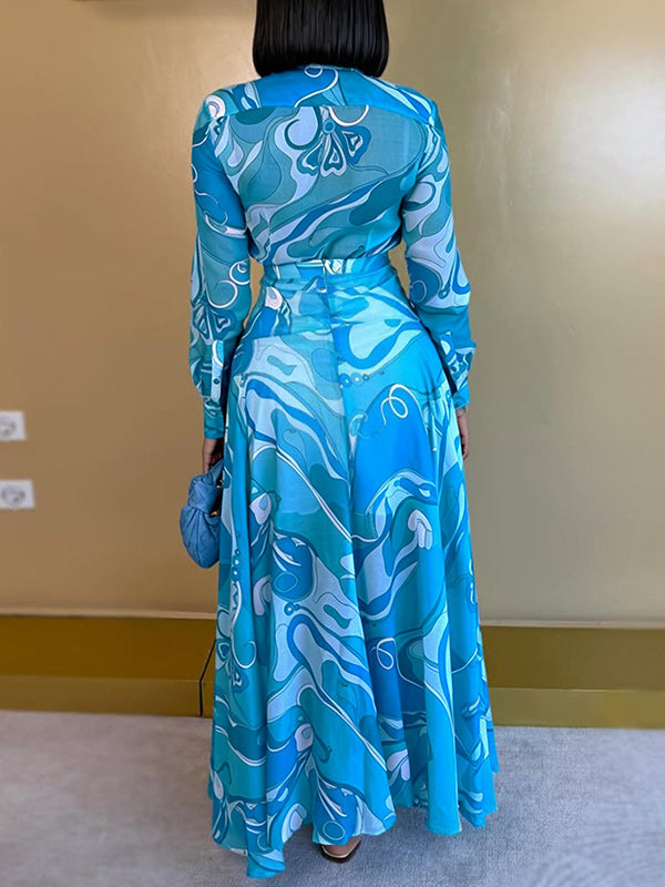 Printed Shirt & Skirt Set