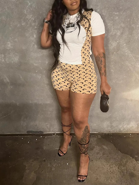 Printed Tee & Shorts Set