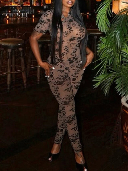 Printed Cutout Jumpsuit