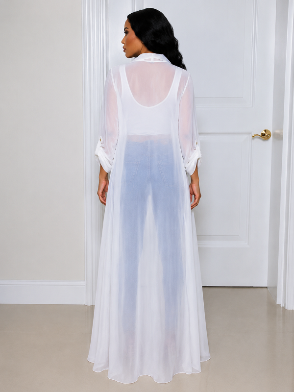 Chiffon Open-Front Duster