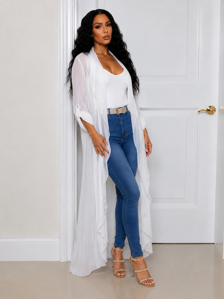Chiffon Open-Front Duster
