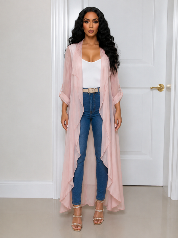Chiffon Open-Front Duster