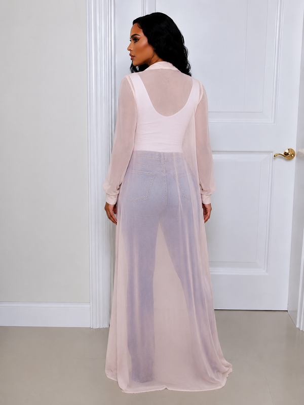 Chiffon Open-Front Duster