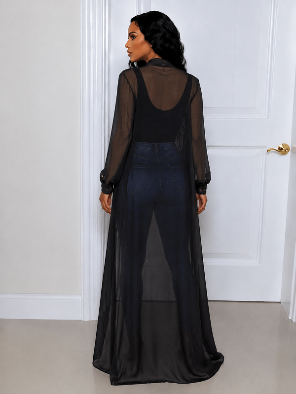 Chiffon Open-Front Duster