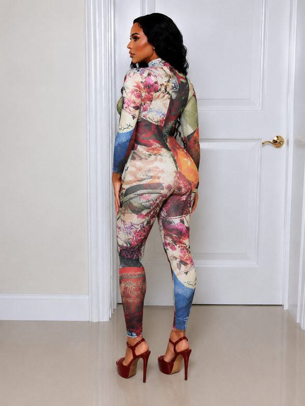 Printed Skinny Jumpsuit