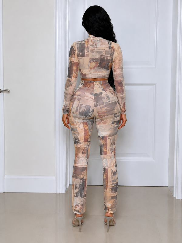 Printed Top & Pants Set