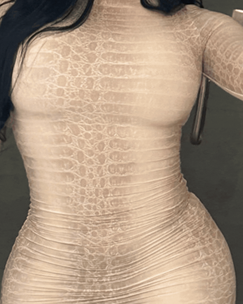 Snake-Print Mini Dress