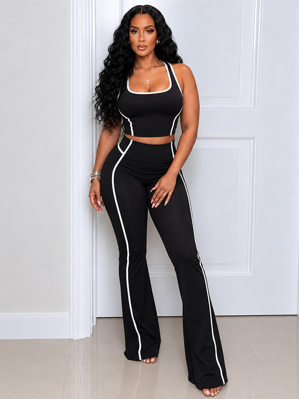 Contrast Tank Top & Pants Set