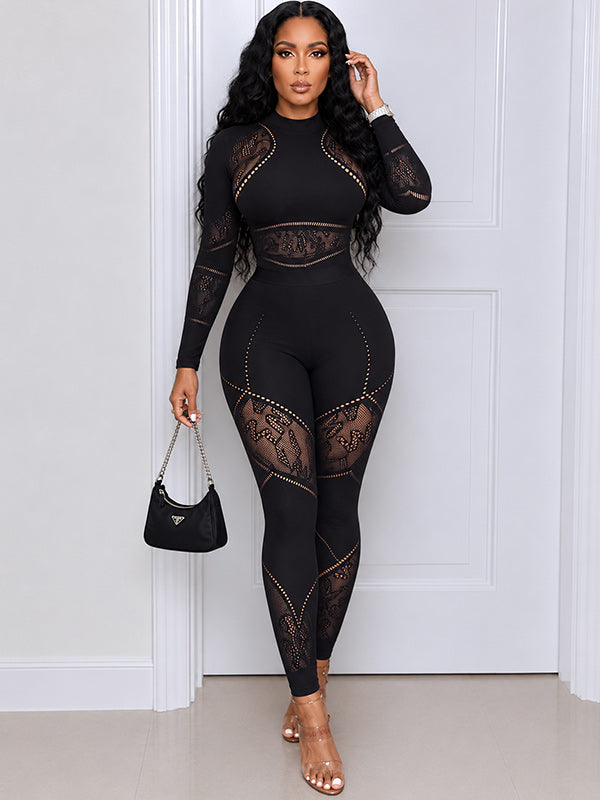 Lace Combo Skinny Jumpsuit