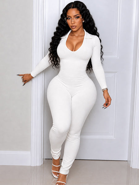 Lace-Up Skinny Jumpsuit