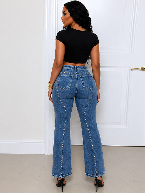 Studded Straight Jeans