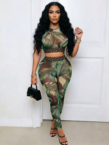 Printed Tank Top & Pants Set