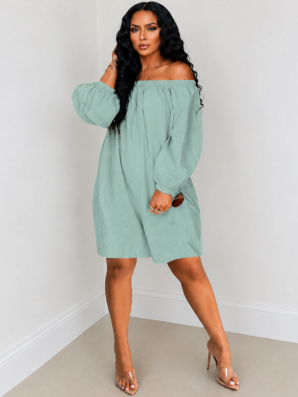 Off Shoulder Puff Sleeve Romper