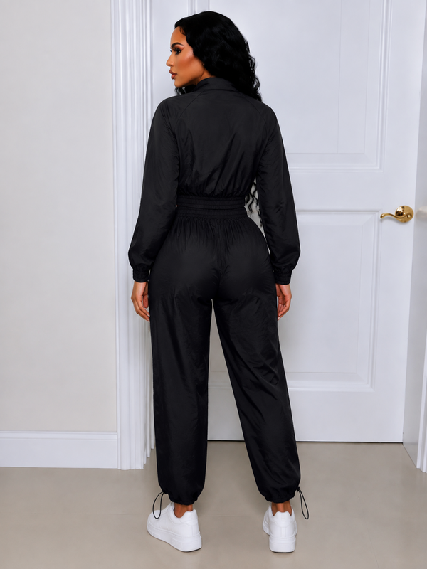 Stripe Zip-Front Jacket & Pants Set