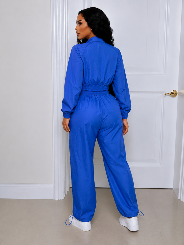 Stripe Zip-Front Jacket & Pants Set