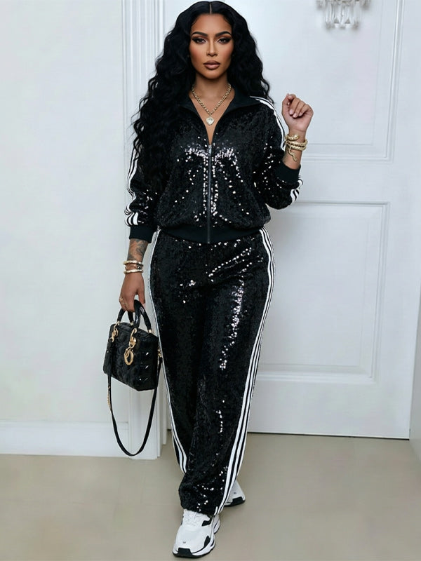 Sequin Jacket & Pants Set
