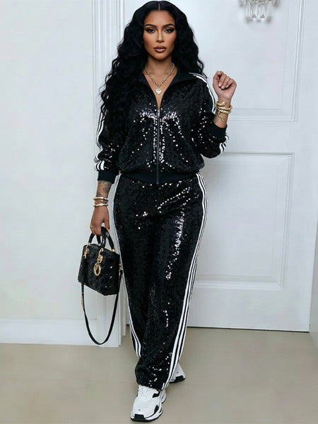 Sequin Jacket & Pants Set