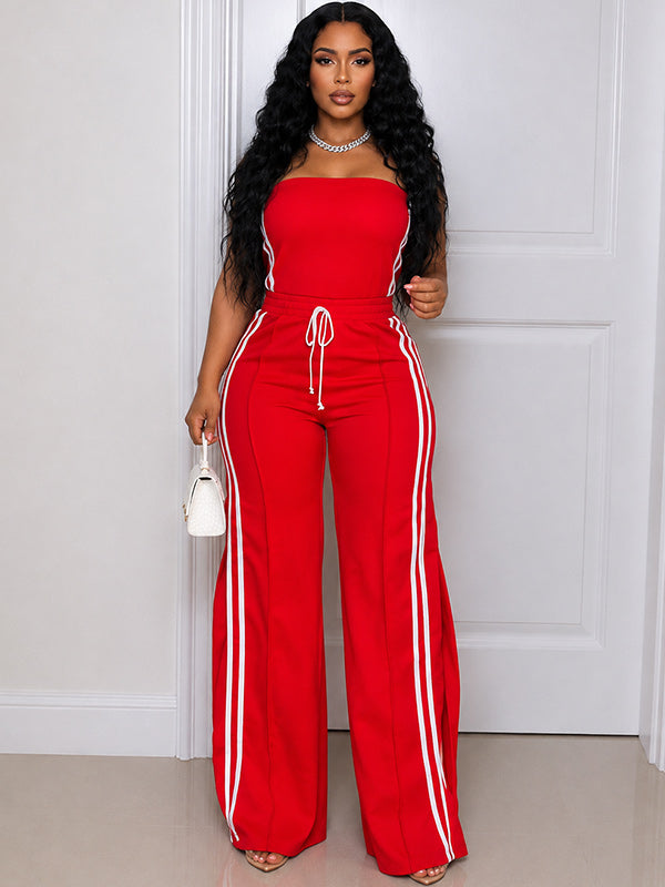 Side-Stripe Tube Top & Pants Set