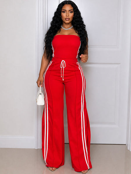 Side-Stripe Tube Top & Pants Set