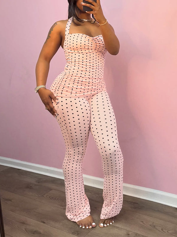 Dot Halter Top & Pants Set