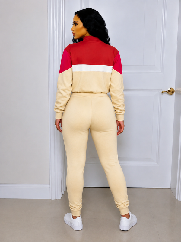 Colorblock Zip Top & Pants Set