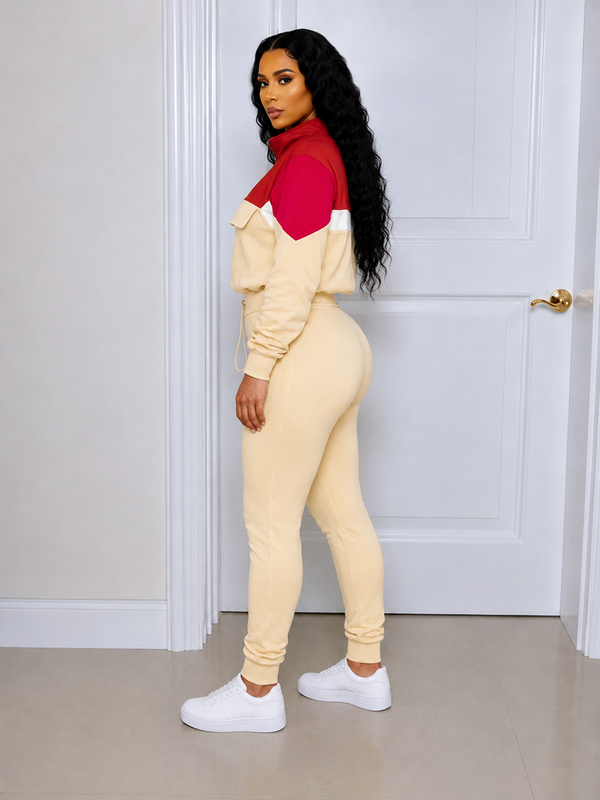 Colorblock Zip Top & Pants Set