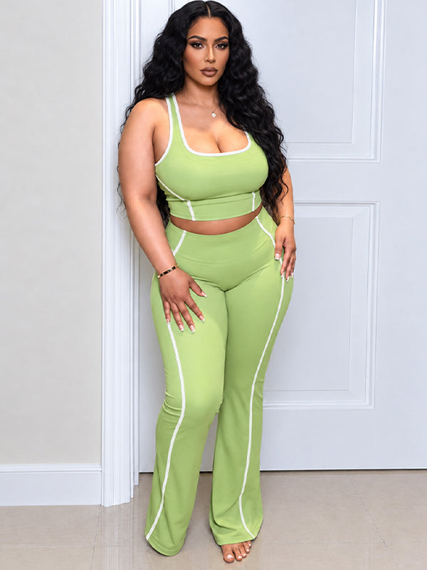 Contrast Tank Top & Pants Set