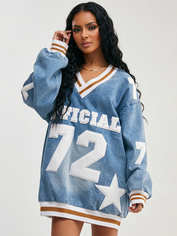 Logo V-Neck Mini Dress