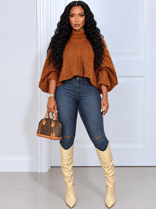 Knit Turtleneck Poncho