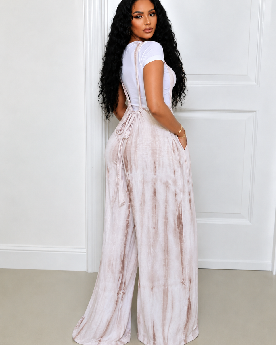 Printed Drawstring Jumpsuit