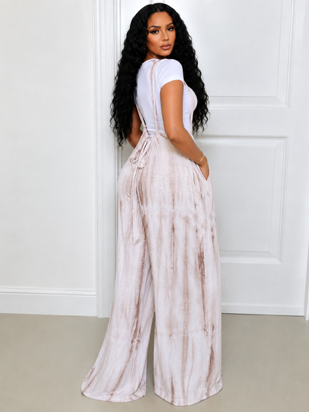 Printed Drawstring Jumpsuit