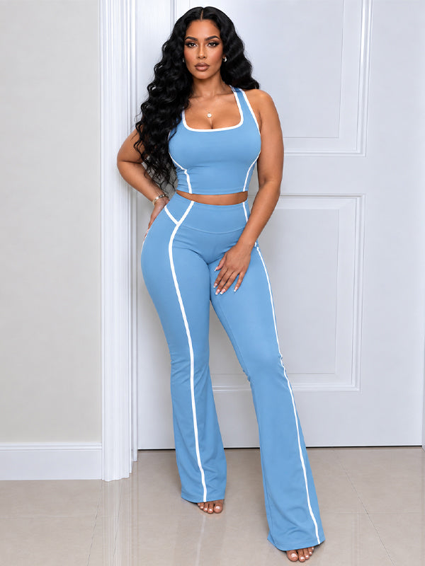 Contrast Tank Top & Pants Set