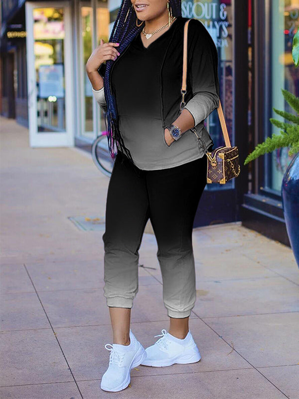 Gradient Hooded Top & Pants Set