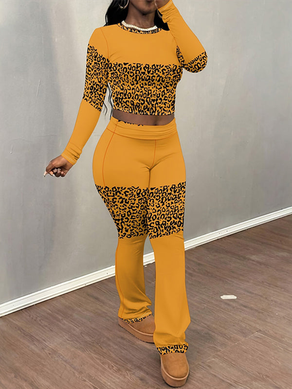 Printed Top & Flare Pants Set