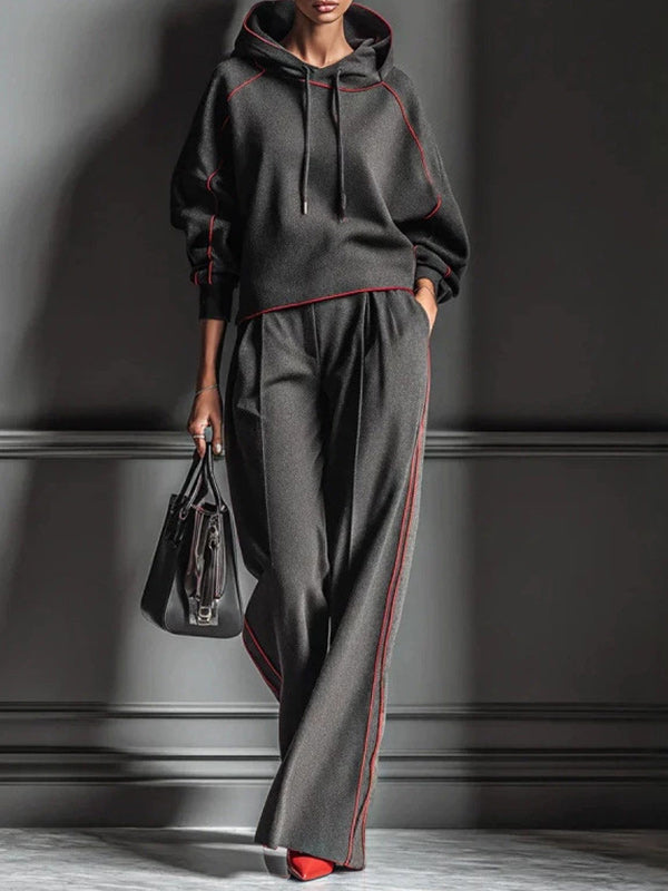 Striped Hooded Sweatshirt & Pants Set