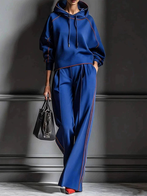 Striped Hooded Sweatshirt & Pants Set