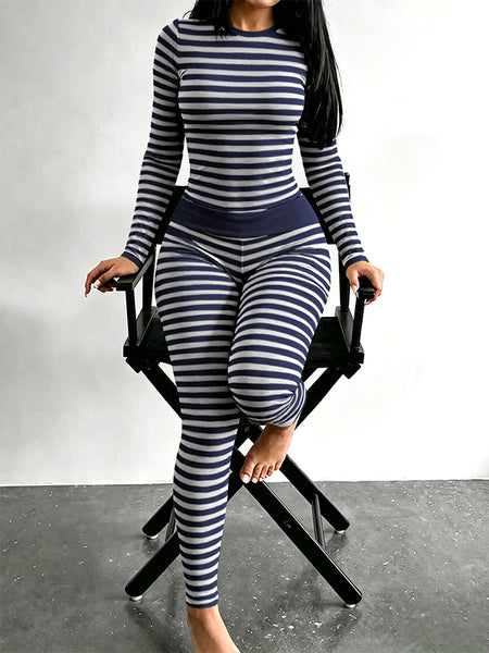 Stripe Color‑Block 2PC Set