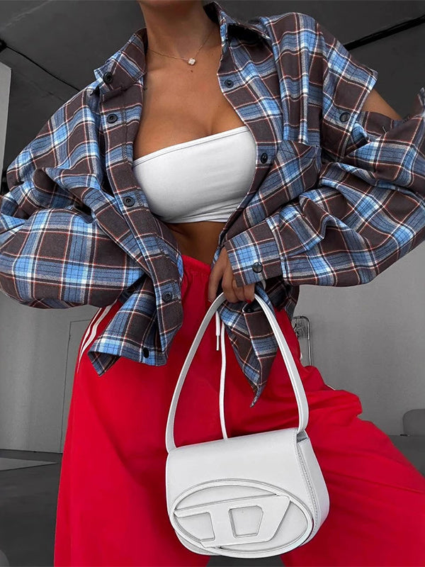 Front-Button Plaid Shirt