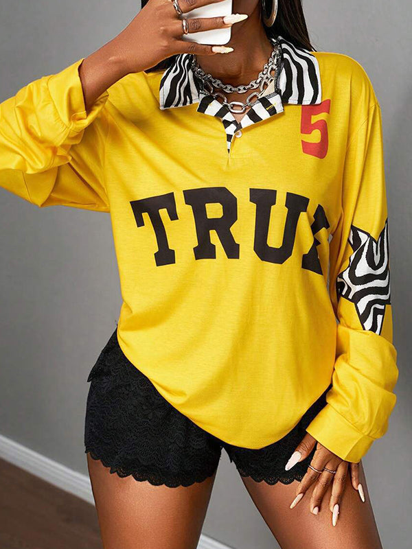 Printed Polo Collar Shirt