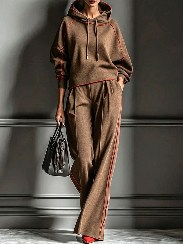 Striped Hooded Sweatshirt & Pants Set