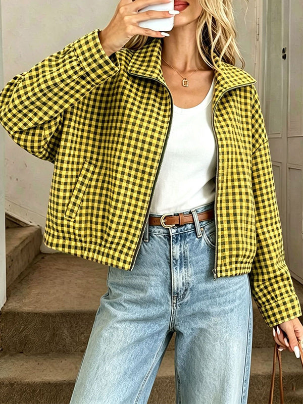 Plaid Collared Jacket