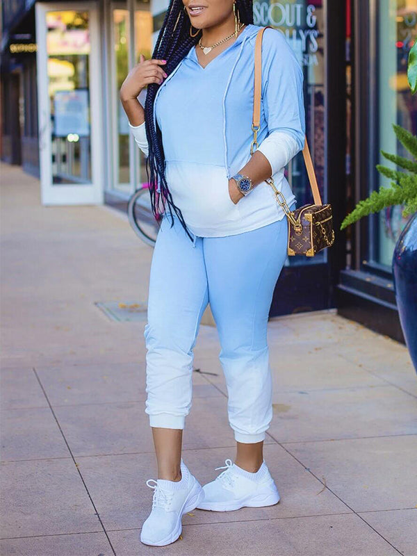 Gradient Hooded Top & Pants Set