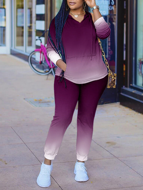Gradient Hooded Top & Pants Set