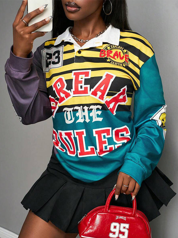 Printed Polo Collar Shirt