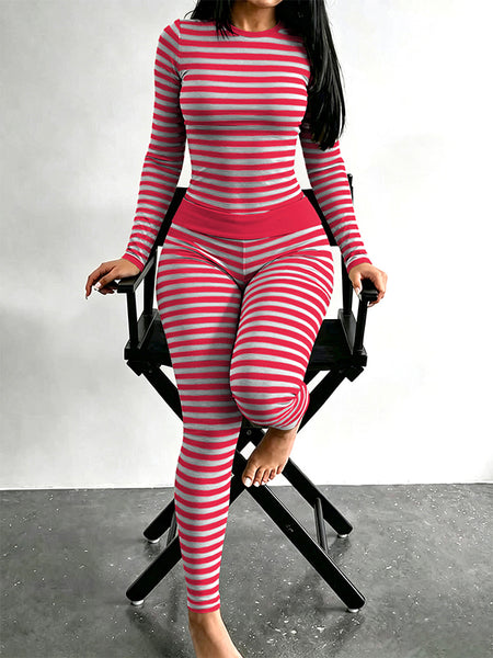 Stripe Color‑Block 2PC Set